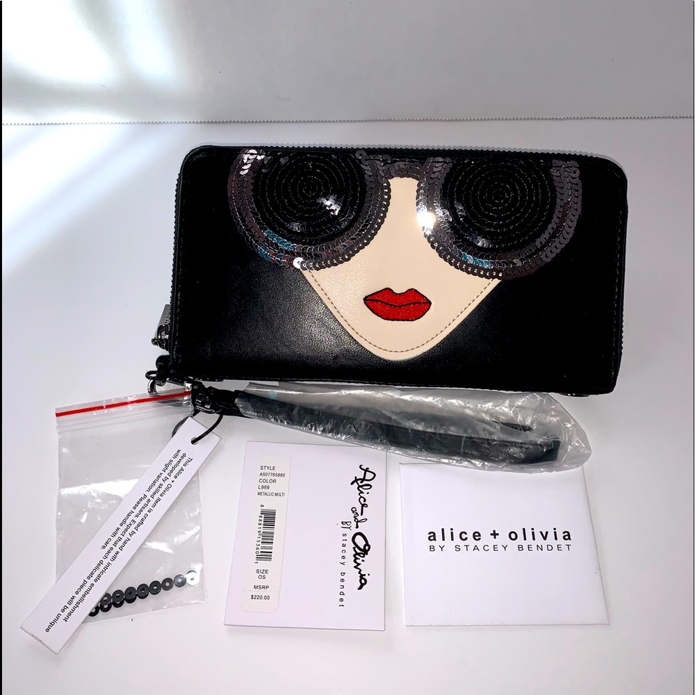 Alice + Olivia Stace Face Sequins Wallet NWT RARE